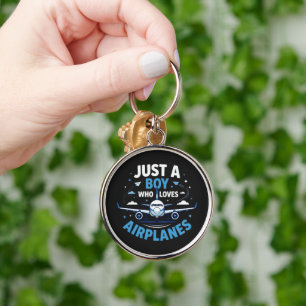 Just A Boy who Loves Aeroplanes Key Ring