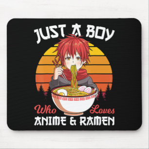 Just A Boy Who Loves Anime And Ramen Japanese Otak Mouse Pad