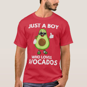 Just A Boy Who Loves Avocados Funny Vegan Food  T-Shirt