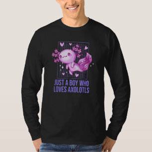 Just a Boy Who Loves Axolotl Salamander Axolotl P T-Shirt