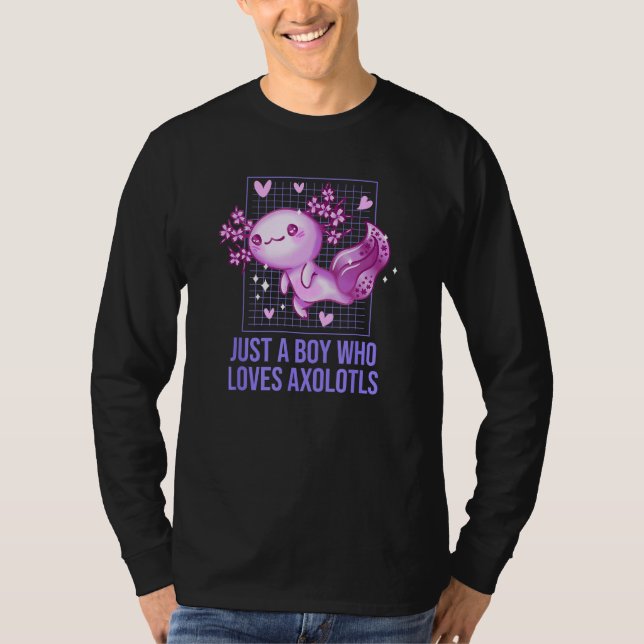 Just a Boy Who Loves Axolotl Salamander  Axolotl P T-Shirt (Front)
