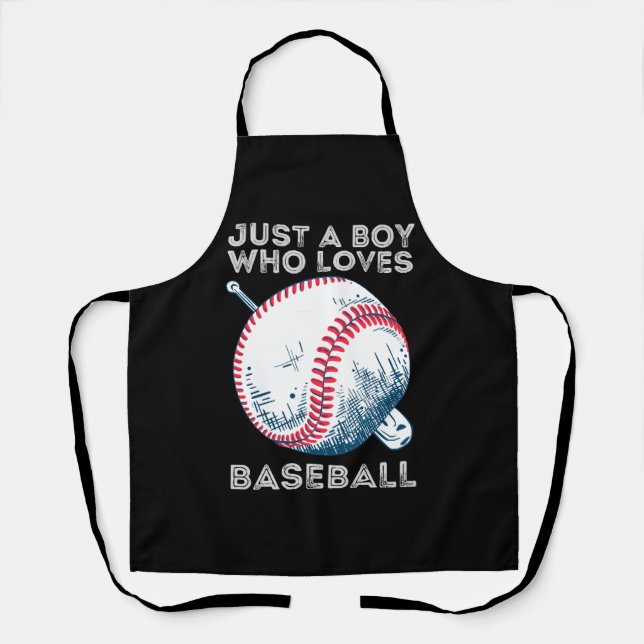 Just a Boy Who Loves Baseball Apron (Front)