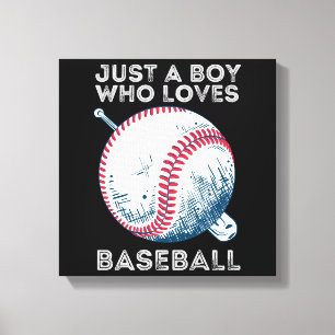 Just a Boy Who Loves Baseball Batter baseball Ball Canvas Print