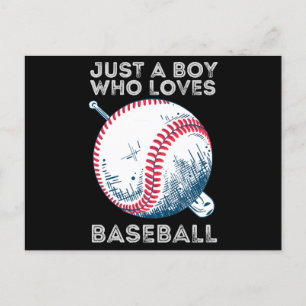 Just a Boy Who Loves Baseball Batter baseball Ball Holiday Postcard