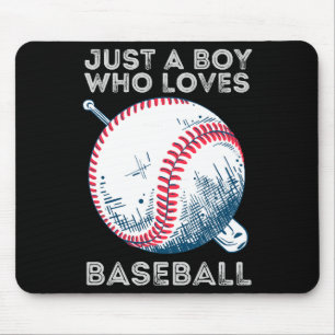 Just a Boy Who Loves Baseball Batter baseball Ball Mouse Pad