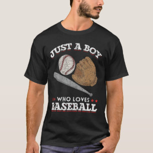 Just A Boy Who Loves Baseball Player Catcher Baseb T-Shirt