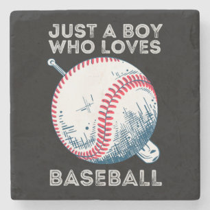 Just a Boy Who Loves Baseball Stone Coaster
