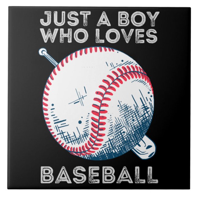 Just a Boy Who Loves Baseball Tile (Front)