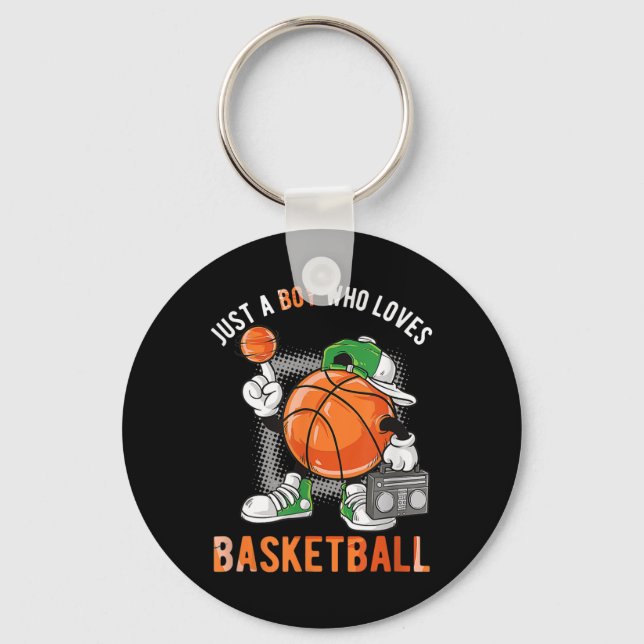 Just A Boy Who Loves Basketball 2 Key Ring (Front)