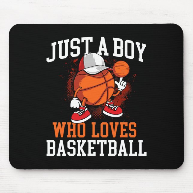 Just A Boy Who Loves Basketball - Player Hoops  Mouse Pad (Front)