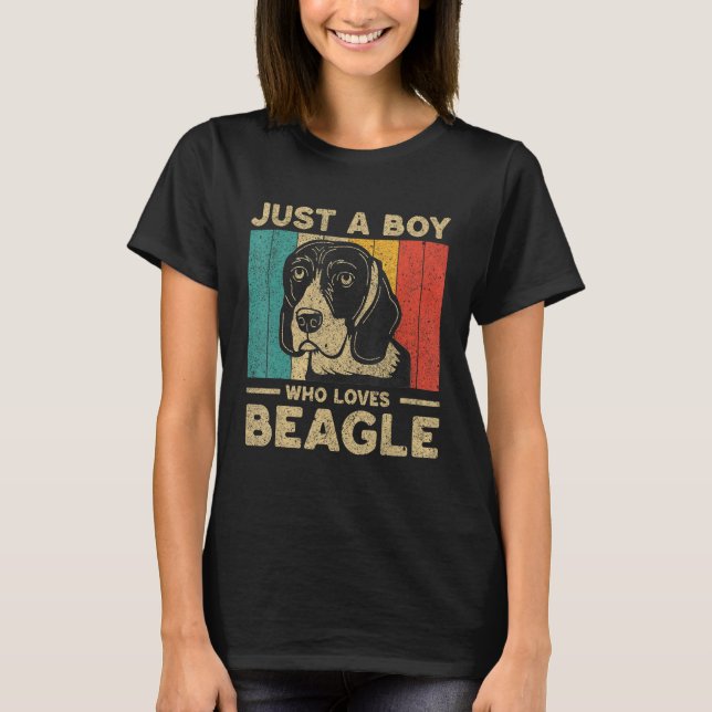Just A Boy Who Loves Beagle for Boys T-Shirt (Front)