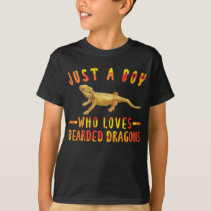 Just A Boy Who Loves Bearded Dragons  Lizard T-Shirt
