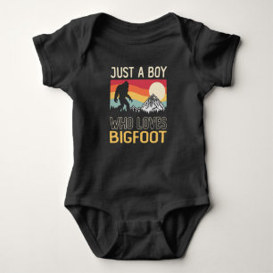 Just A Boy Who Loves Bigfoot Sasquatch Baby Bodysuit