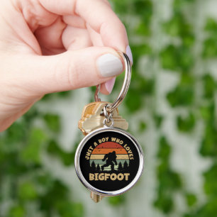 Just A Boy Who Loves Bigfoot Vintage Sasquatch  Key Ring