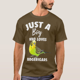 Just A Boy Who Loves Budgerigars Budgerigar Bird T-Shirt