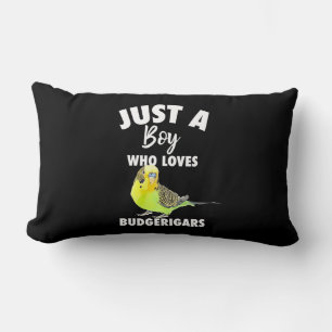 Just A Boy Who Loves Budgerigars Parrot Lumbar Cushion
