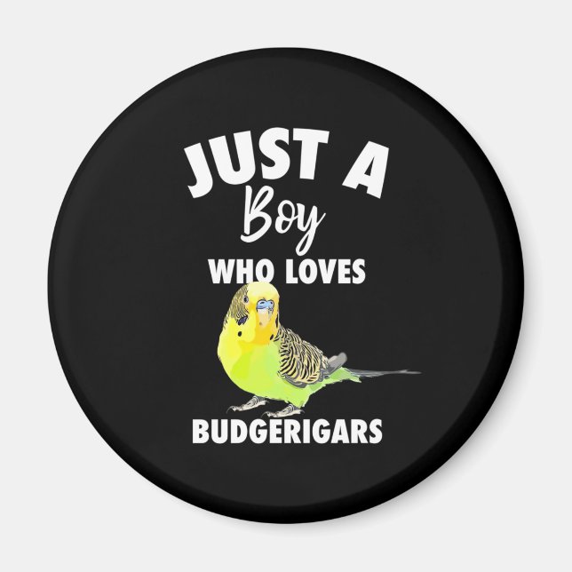 Just A Boy Who Loves Budgerigars Parrot Magnet (Front)