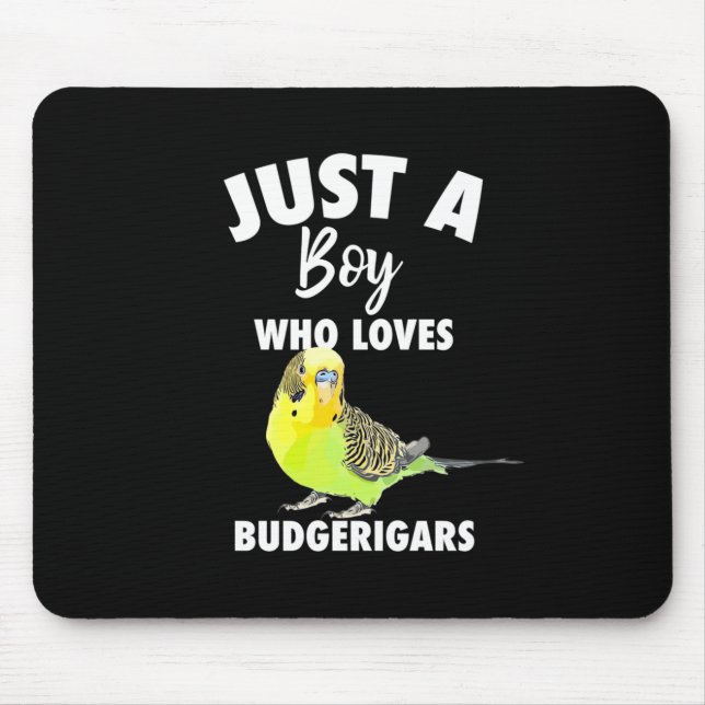 Just A Boy Who Loves Budgerigars Parrot Mouse Pad (Front)