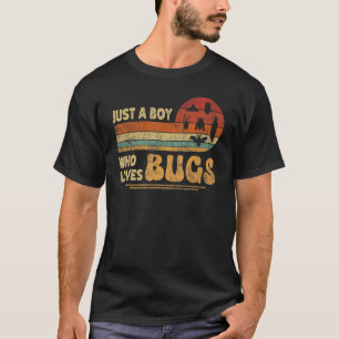 Just A Boy Who Loves Bugs Retro Bugs Insects T-Shirt