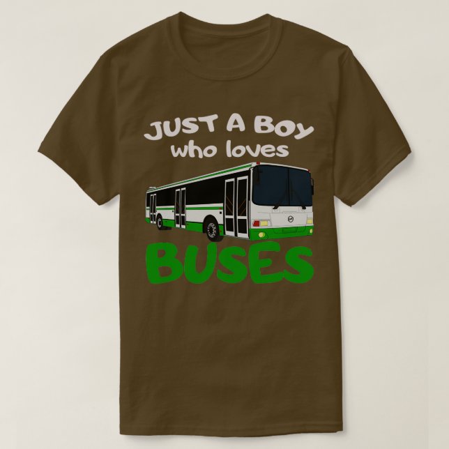 Just A Boy Who Loves Buses amp Bus Lover Gifts 1 T-Shirt (Design Front)