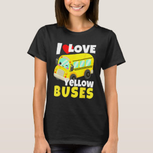 Just A Boy Who Loves Buses Birthday Yellow School T-Shirt