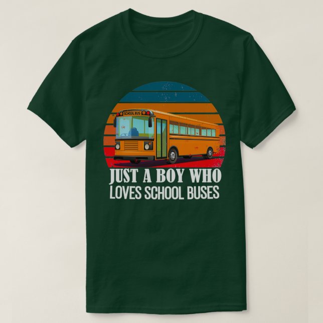 Just A Boy Who Loves Buses retro sunset 1 T-Shirt (Design Front)