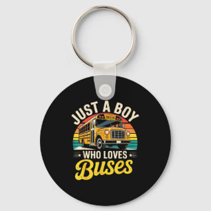 Just A Boy Who Loves Buses School Bus Driver Costu Key Ring