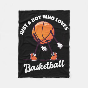 Just A Boy Who Loves Bysketbyll - Bysketbyll Boys Fleece Blanket