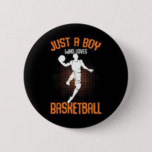 Just A Boy Who Loves Bysketbyll Player Kids Boys  6 Cm Round Badge