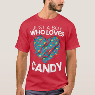 Just A Boy Who Loves Candy Sweet Sugar Lollipop De T-Shirt