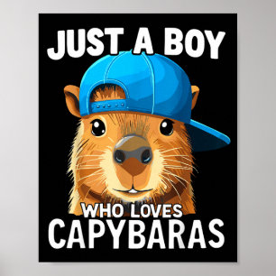 Just A Boy Who Loves Capybaras  Poster