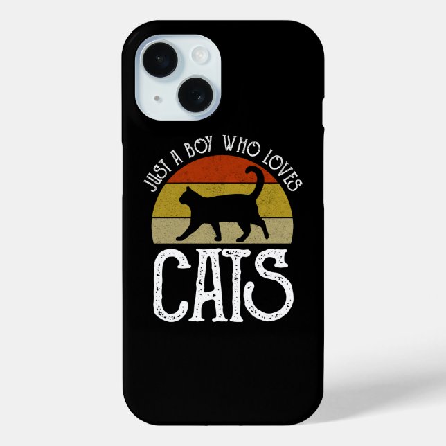 Just A Boy Who Loves Cats Case-Mate iPhone Case (Back)