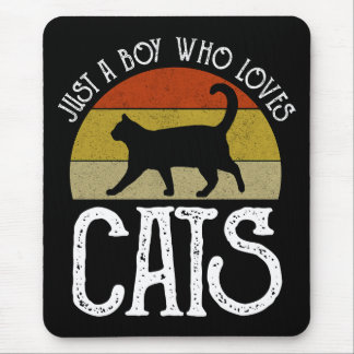 Just A Boy Who Loves Cats Mouse Pad