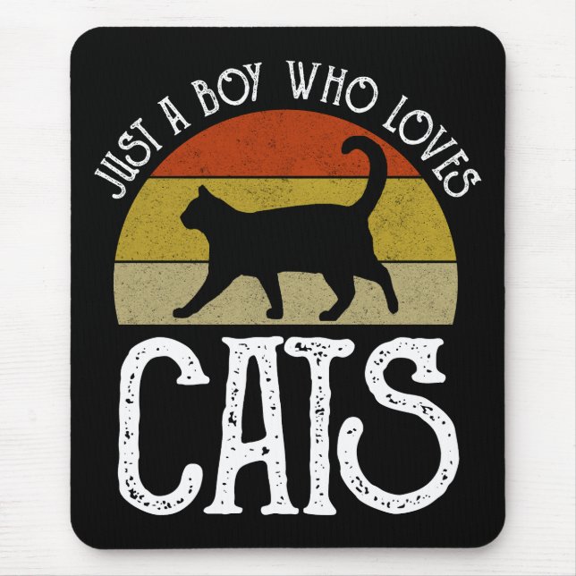 Just A Boy Who Loves Cats Mouse Pad (Front)