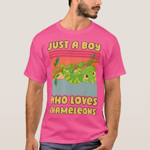 Just A Boy Who Loves Chameleons Funny Chameleon Lo T-Shirt