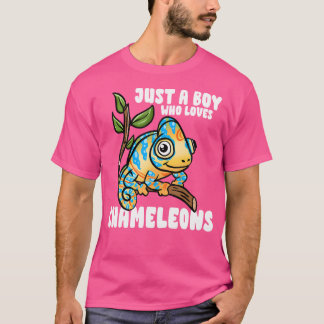 Just A Boy Who Loves Chameleons Reptiles Herpetolo T-Shirt