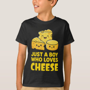 Just A Boy Who Loves Cheese Cute Kawaii Food Kid T-Shirt