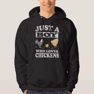 Just A Boy Who Loves Chickens Farm Chicken Hoodie