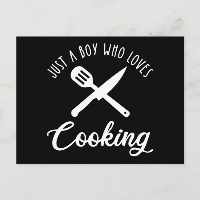 Just A Boy Who Loves Cooking Postcard (Front)