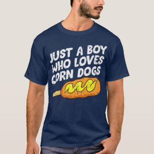 Just A Boy Who Loves Corn Dogs Food Lovers Korean  T-Shirt