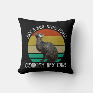 Just A Boy Who Loves Cornish Rex Cats Cushion