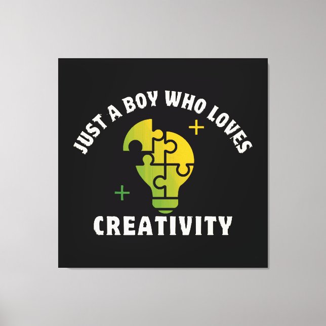 just a boy who loves creativity canvas print (Front)