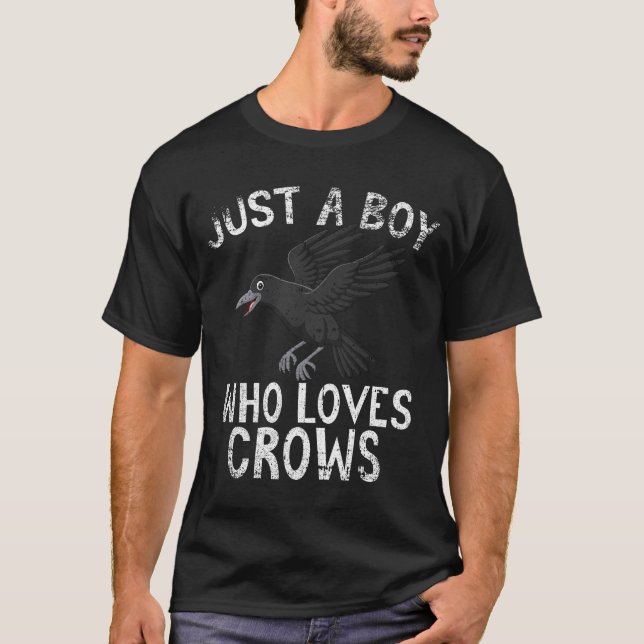 Just A Boy Who Loves Crows  T-Shirt (Front)
