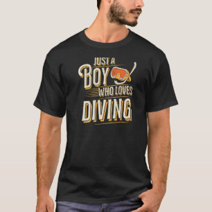 Just A Boy Who Loves Diving Divemaster Scuba Diver T-Shirt