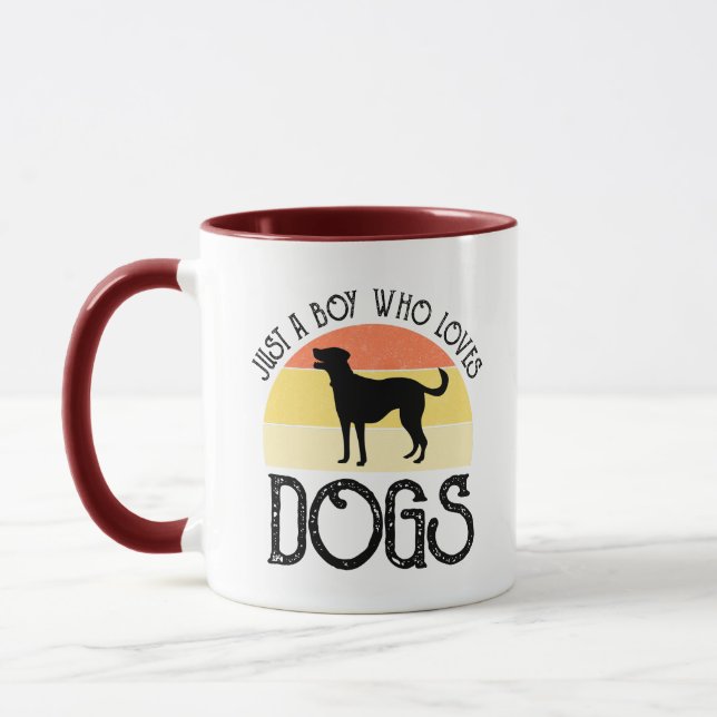 Just A Boy Who Loves Dogs Mug (Left)