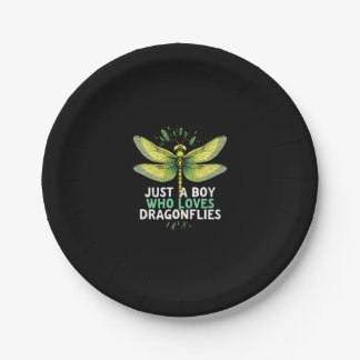 Just a Boy who loves Dragonflies. Dragonflies Drag Paper Plate