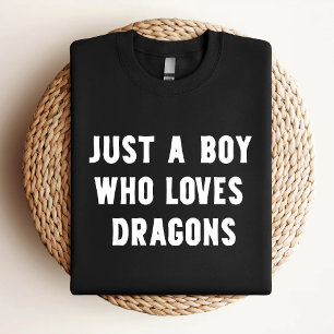 Just A Boy Who Loves Dragons Funny Dragon Lover T-Shirt