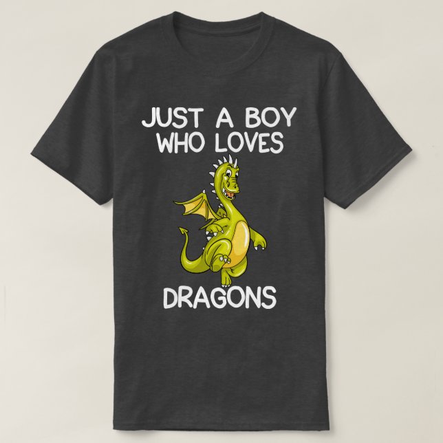 Just A Boy Who Loves Dragons T-Shirt (Design Front)