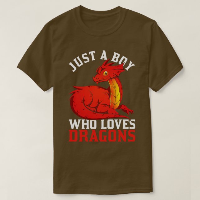 Just A Boy Who Loves Dragons T-Shirt (Design Front)