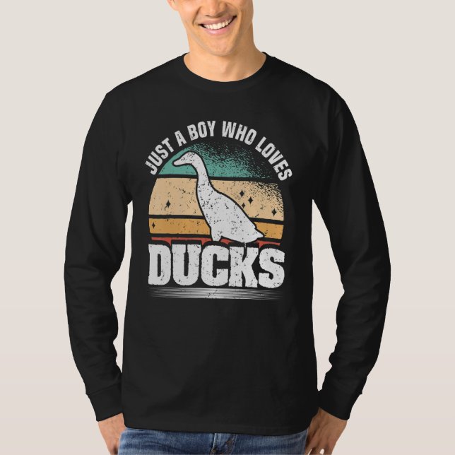 Just A Boy Who Loves Ducks  Duck   T-Shirt (Front)